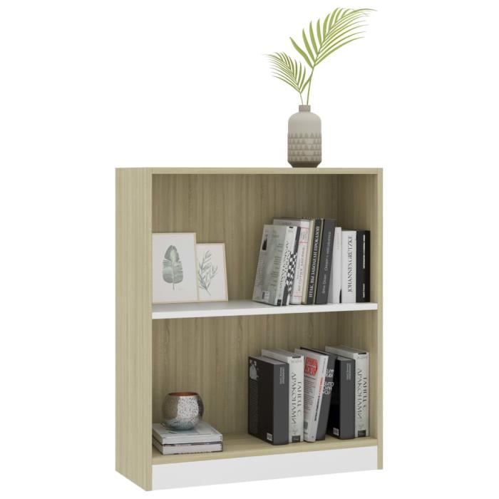 Bibliothèque 5 étagères Avec 3 Tiroirs Tissu - Meuble Rangement Chambre Bureau Salon - Coleshome