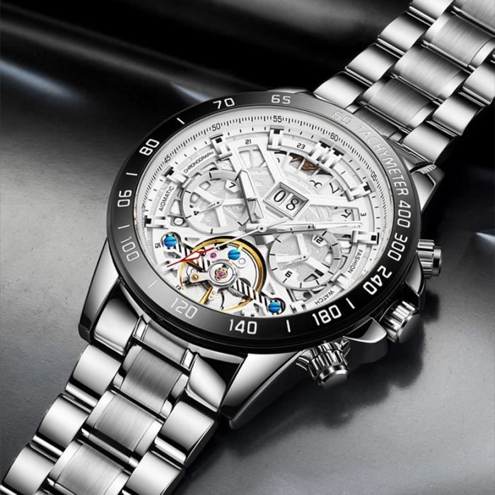 Montre m canique pour hommes Top marque de luxe en acier