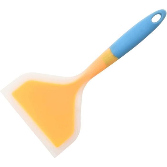 Spatule à Crêpes En Silicone Résistante à La Chaleur - Tête Ronde 13 Cm, Longueur 25 Cm - Pour Poêles Antiadhésives - 4