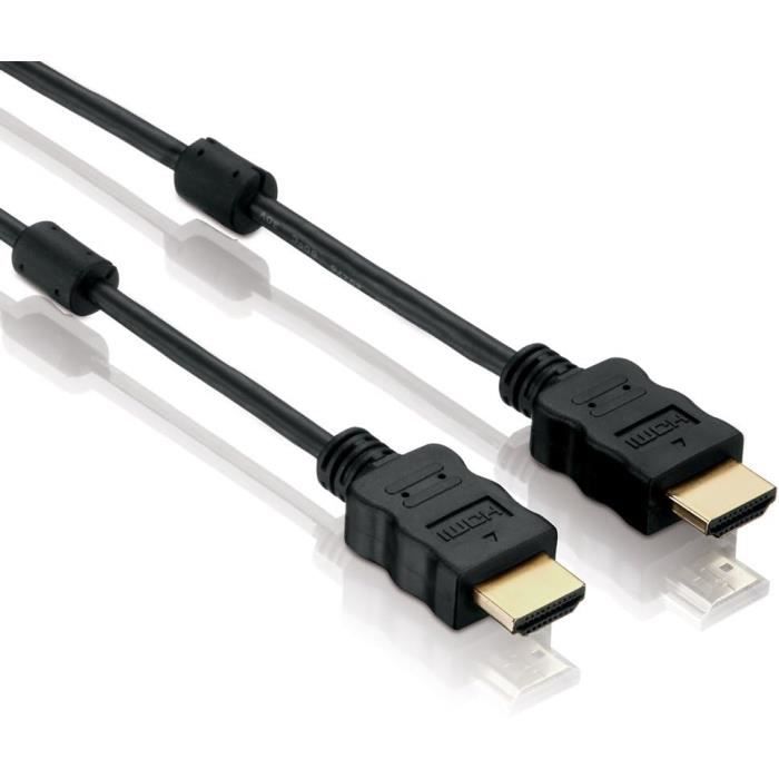 XHc010005E Câble Hdmi Haute Vitesse Avec Et Ferrites, Connecteur HdmiA (19 Broches