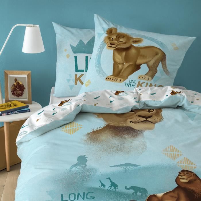 Parure De Lit Enfant Disney Le Roi Lion En Bleu Cdiscount Puericulture Eveil Bebe