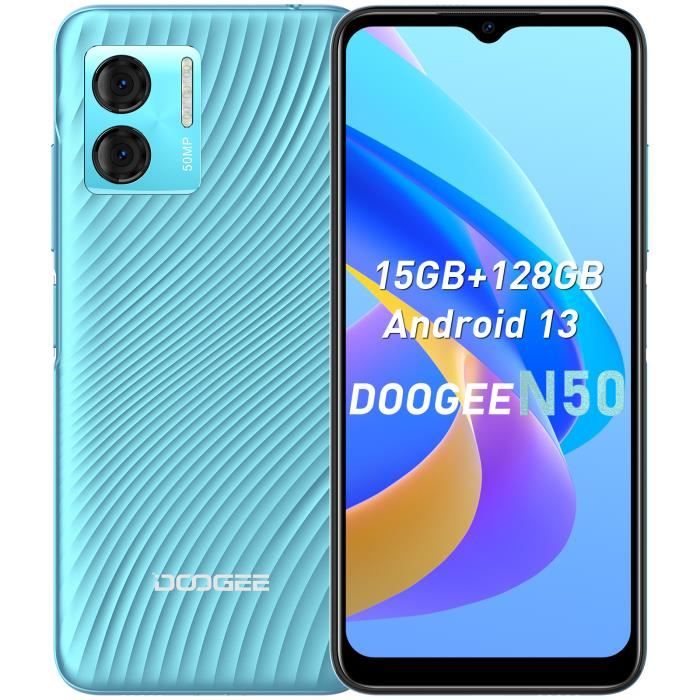 Smartphone DOOGEE N50 - Bleu - Android 13-Octa Core - 6.52 pouces HD+ - 128Go