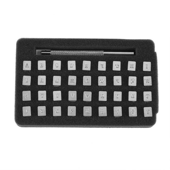 Kit 36 Poinçons Lettres Et Chiffres - Pour Métal Et Cuir - Taille 4mm/6mm - Neuf