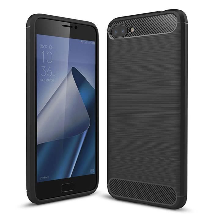 ebestStar - Cover per Asus Zenfone 4 Max ZC520KL, Custodia Protezione Carbonio Design, TPU Morbida Antiurto, Blu scuro
