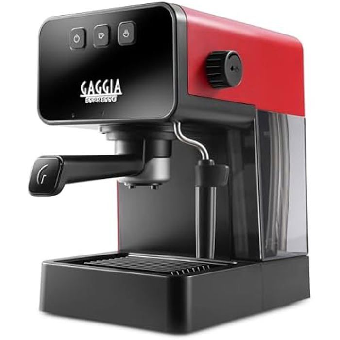 Machine à café - Gaggia - Espresso - Rouge - 12L - 15 bar - Mousseur à lait