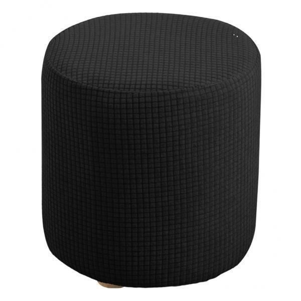 4 Pièces Housse Pouf Rond De Bar Housse Tabouret Noir à Haute