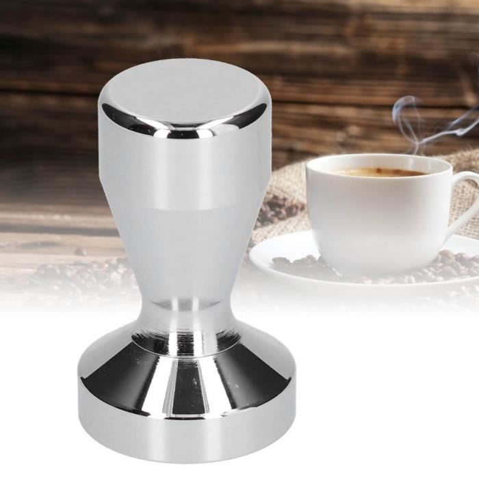 Presse à Café (tamper) Espresso 51 Mm - Acier Inoxydable, Manche En Bois - Pour Machine à Café - Avec Sous-verre - 2