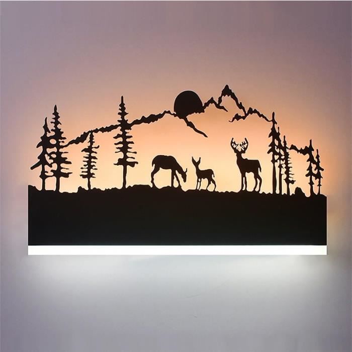 Lampe murale - ITOOBE - 38x22cm - LED intégrée - Style vintage - Acrylique blanc