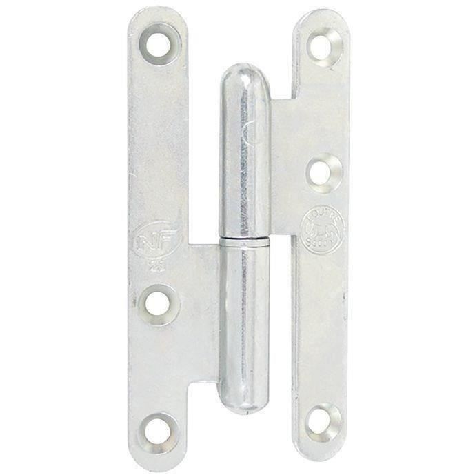 Paumelle gauche bois LOUTRE SEDAN 140x55 mm bouts ronds zingué - JARDINIER MASSARD - J530570