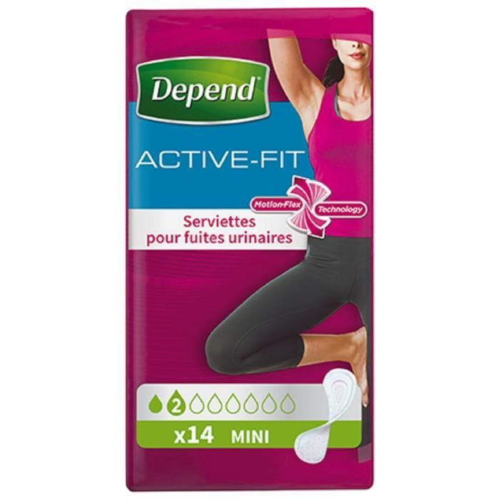 DEPEND Active fit serviettes pour fuites urinaires x14 Cdiscount