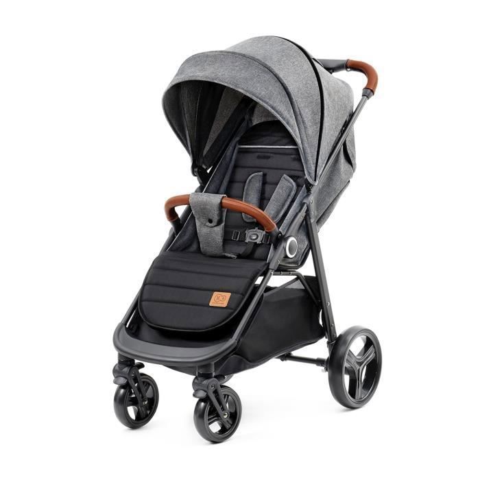 Poussette Kinderkraft GRANDE PLUS compacte pliable une main suspension 4 roues dossier réglable jusqu’à 22 kg Gris