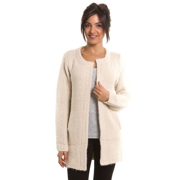  Gilet  long  en laine  Beige Beige Achat Vente gilet  