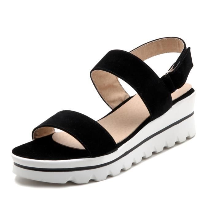 chaussure ouverte noire femme