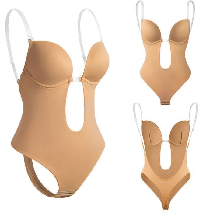 Combinaison de batterie en V profond pour femme,sangle transparente ...