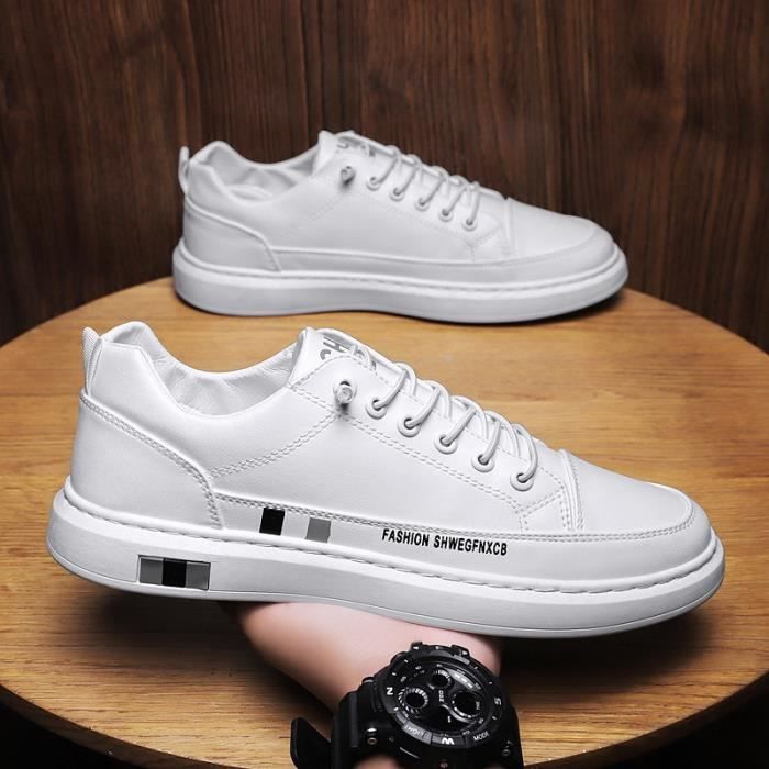 Baskets de sport de luxe pour hommes REMYCOO Blanc Synthétique Homme