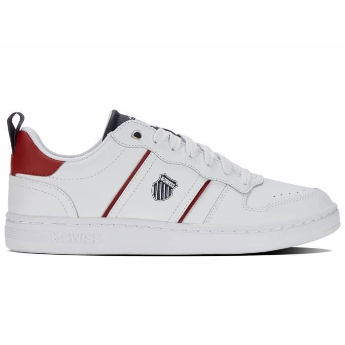 K-SWISS Baskets K-Swiss Lozan Match Lth - Homme - Blanc - Cuir - Lacets - Plat