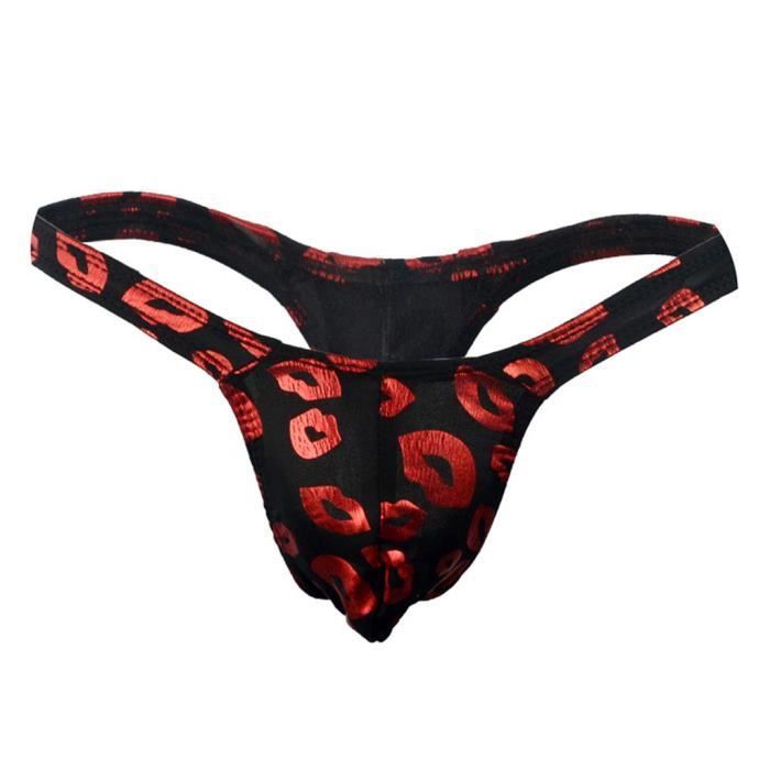String Tanga pour homme Sretch T-back Micro Thong Slip rouge Rouge ...