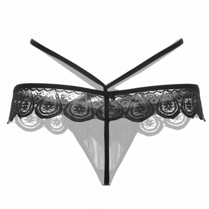 Slip Femme Dentelle Vintage - Taille Basse Design Creux - Thong - Neuf Avec étiquettes
