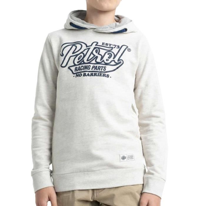 Sweat cru Gar on Petrol Industries Blanc cass Cdiscount Pr t