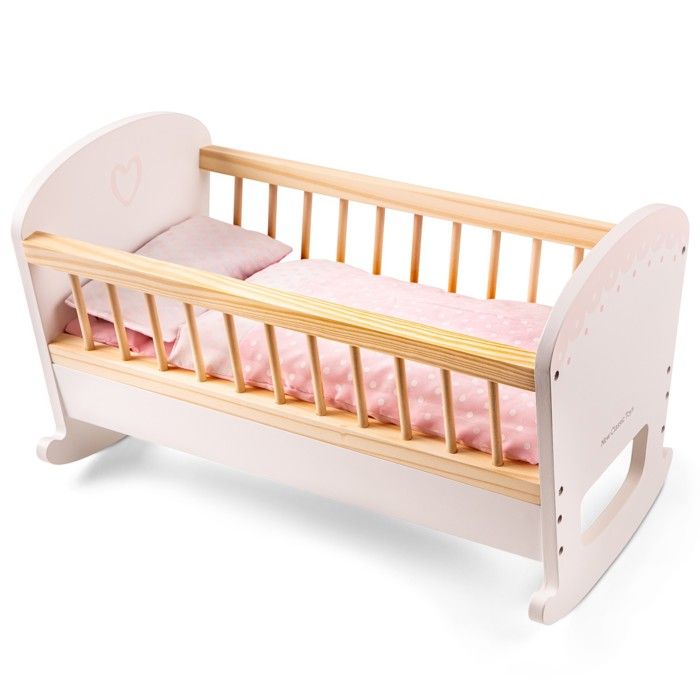 New Classic Toys - Lit de poupée en bois blanc