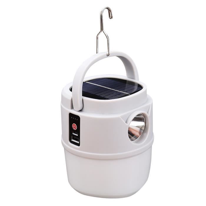 Bravzurg Lampe Solaire Camping Rechargeable 5000mAh - LED Pliable 350lm, 3 Températures Couleur, Étanche IPX4