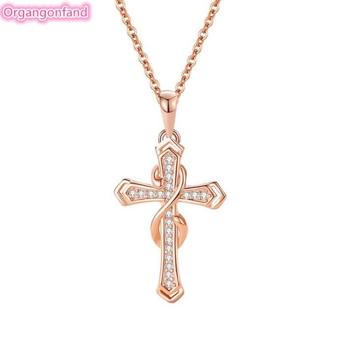 Bijoux Femme Collier Pendentif Fleur Romantique - Rose Rouge Avec Feuille Verte Et CZ - Argent Sterling 925 Collier Swarovski Femme