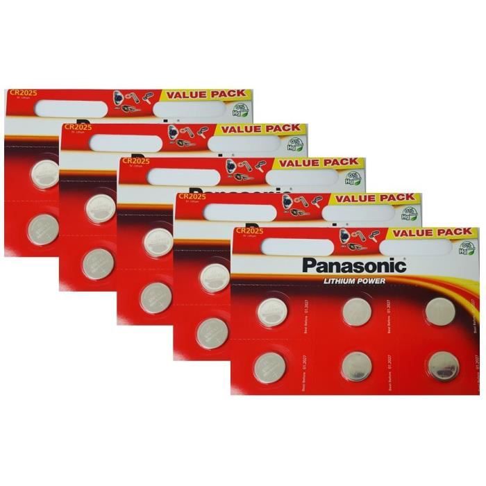 30 x Panasonic CR2025 3V batterie pile à pile 2025 batteries