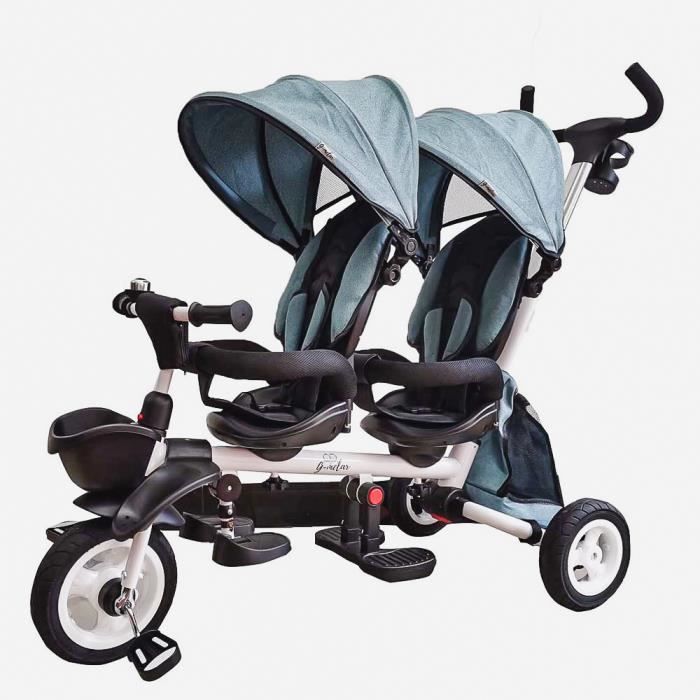 Bébé Tricycle Double Pour Jumeaux Tricycle Places G- Melar