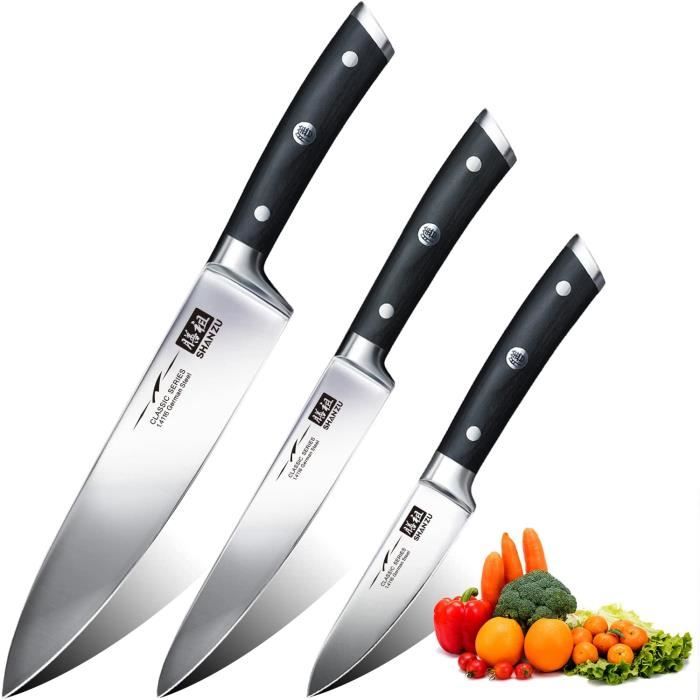 SHAN ZU Set Couteau Cuisine Ensembles de Couteau Chef 200mm - Cdiscount  Maison