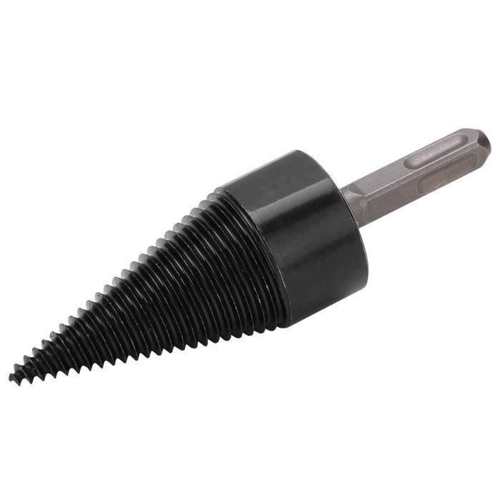 Foret Fendeur De Bûches 42 Mm + 4 Poignées – Acier Au Carbone – Idéal Pour Bois De Chauffage Et Perceuse