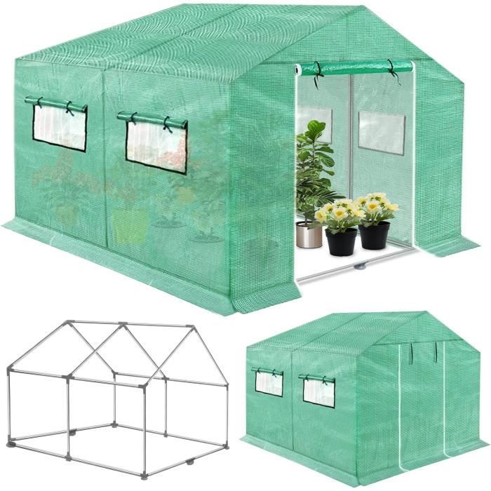 Bâche Imperméable Renforcée Maille - 2x4m Transparente - Résiste à L'hiver, Pluie, UV - Avec œillets Et Corde - Pour Jardin, Terrasse, Bois, Bateau