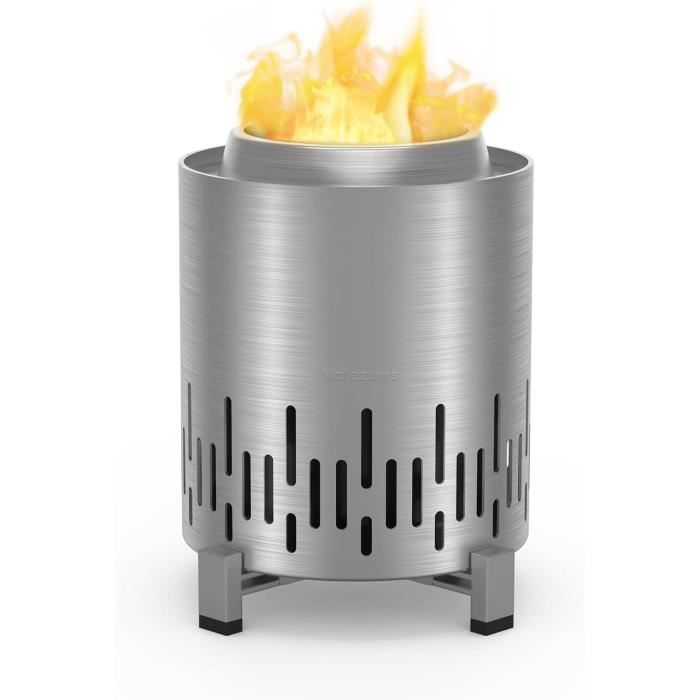 Solo Stove Mesa - Foyer De Table Compact - Fonctionne Aux Granulés Ou Au Bois - Faible Fumée - Rouge Avec Support Et Sac