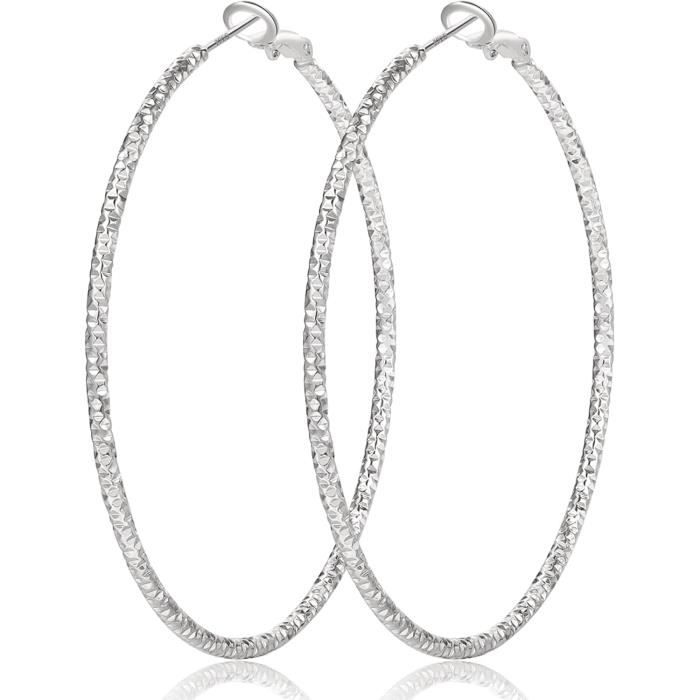 Boucles d'oreilles Créoles Triple argent