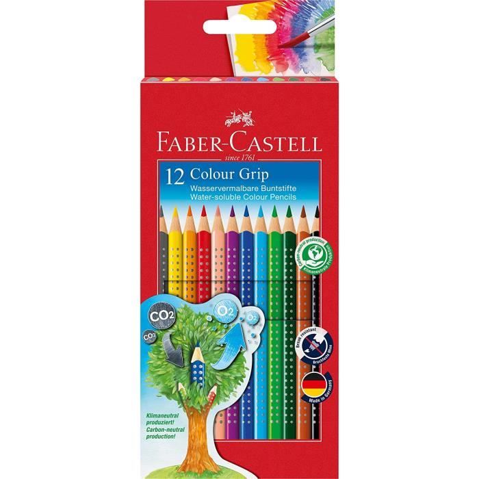 FaberCastell 112412 Crayon de couleur COLOUR GRIP étui de 12 pièces
