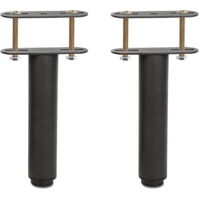 Pied de Lit Universel, Pieds pour Sommier à Lattes sans Perçage Hauteur 18cm(+15cm) Reglable