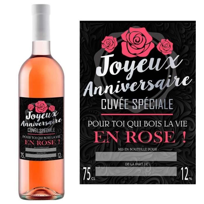 offrir du vin pour un anniversaire Stc Bouteille Humoristique De Vin Rose A Offrir Joyeux offrir du vin pour un anniversaire