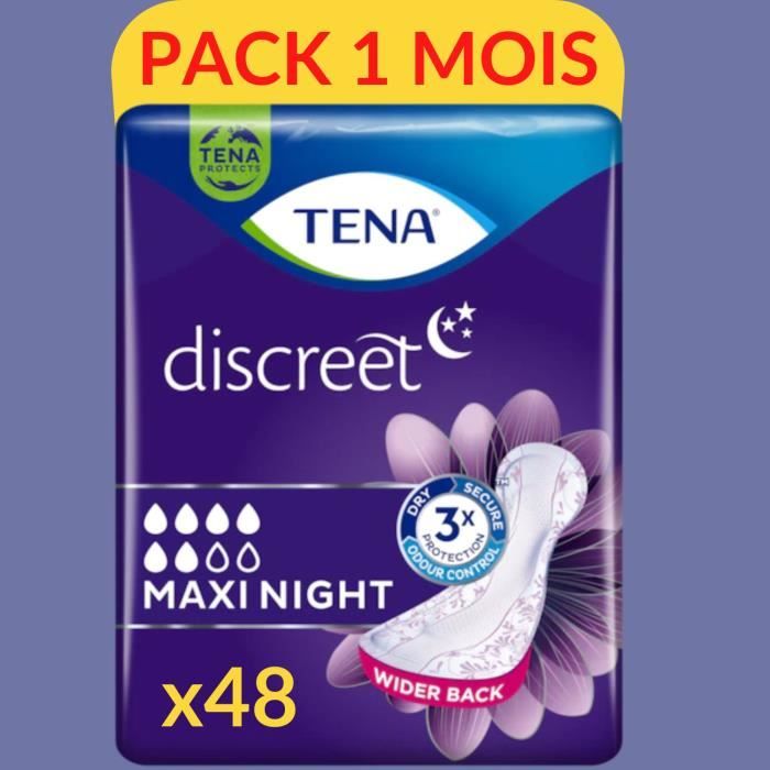 TENA Discreet Maxi Night Serviettes Protection Incontinence Femme Absorbantes pour Fuites