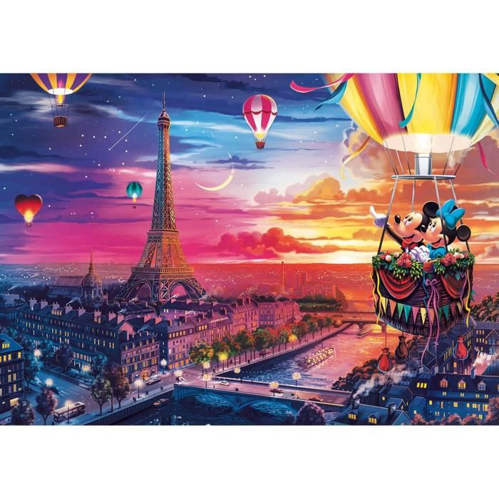 Puzzle 1000 pièces - TREFL - Mickey et Minnie à Paris - Premium Plus - 68x48 cm - Pour adultes