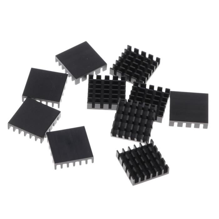12 Radiateurs Thermiques Aluminium 10x10x10 Mm - Pour Refroidissement Imprimantes 3D, Raspberry Pi, SSD - 4