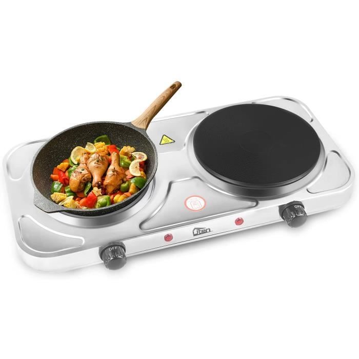 Plaque électrique Uten 2 feu,2500W Portable Plaque de Cuisson