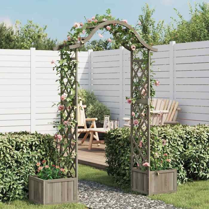vidaXL Pergola de jardin avec jardinière Bois pin massif - vue 2