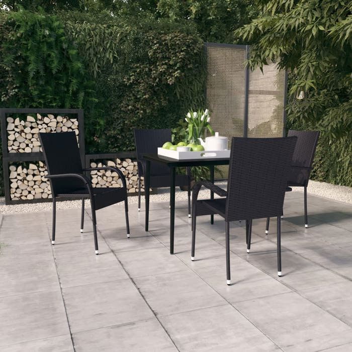 vidaXL Ensemble de Salle à Manger de Jardin 5 pcs Mobilier à Dîner Table et Chaises de Repas Meubles de Terrasse Patio 3099396