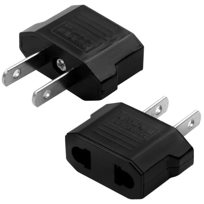 Adaptateur De Prise Plate à Ronde - Pour Utiliser L'Équipement Américain En Europe - Neuf