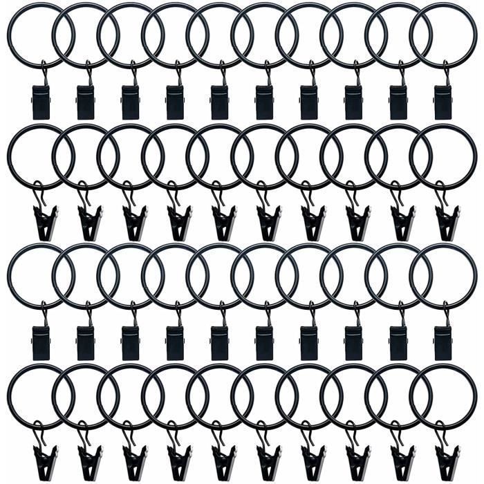 Lot De 15 Anneaux Pour Tringle à Rideaux Anciens – Laiton – Diamètre Intérieur 4,7 Cm – Shabby Chic