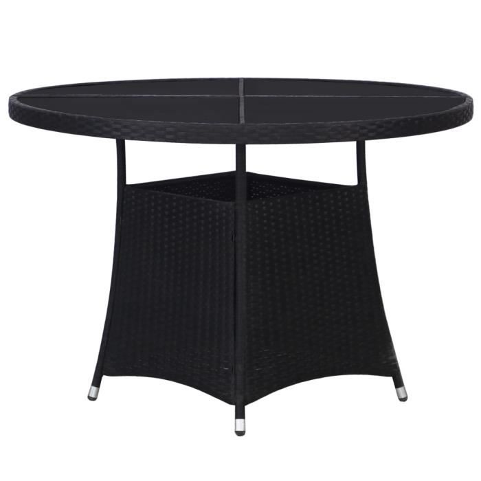 yosoo table de jardin noir 110 x 74 cm résine tressée - yos7053248158548
