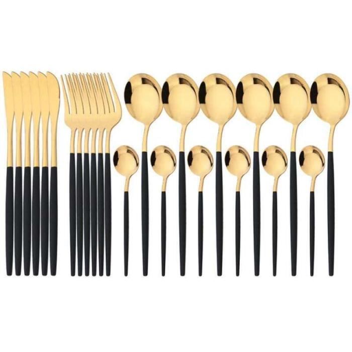 24 Pieces Couvert Couverts de Table enagere Service de Table 6