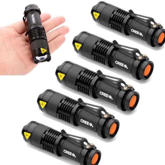 6x mini led q5 lampe torche 7w 1200lm mise au point réglable zoom lampe ...