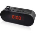 Metronic 477039 Radio-réveil FM Projection Double Alarme avec Fonctions Sleep/Snooze, luminosité réglable et Piles de Sauvegarde de-1
