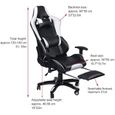 blackpoolal Chaise Gaming Ergonomique Fauteuil Gamer Chaise Gamer avec Repose Pied Fauteuil Gaming avec Support Lombaire Whit[260]-1
