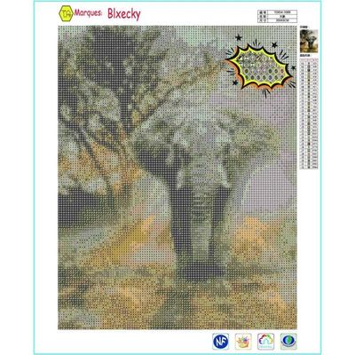 Hoobee 5D DIY Diamond Painting Éléphant, Diamond Painting Adulte Animal